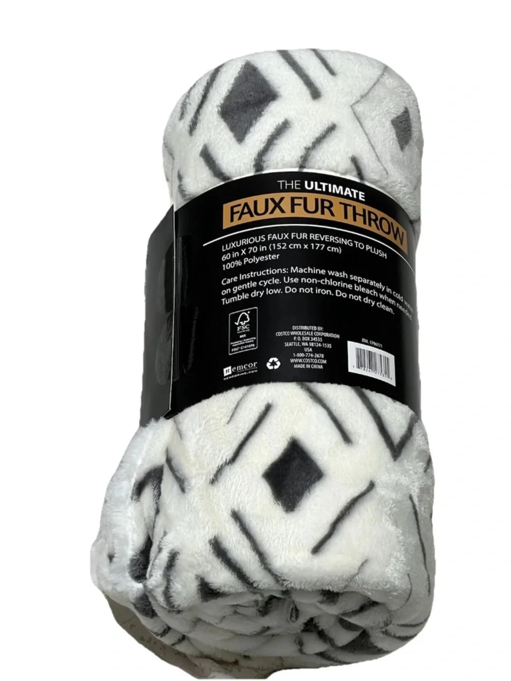 Life Comfort Ultimate Faux Fur Throw 60x70 in Cream